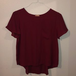 Maroon top